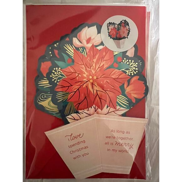 Six (6) Christmas Pop Open Paper Flower Bouquet Cards - Picture 5 of 9